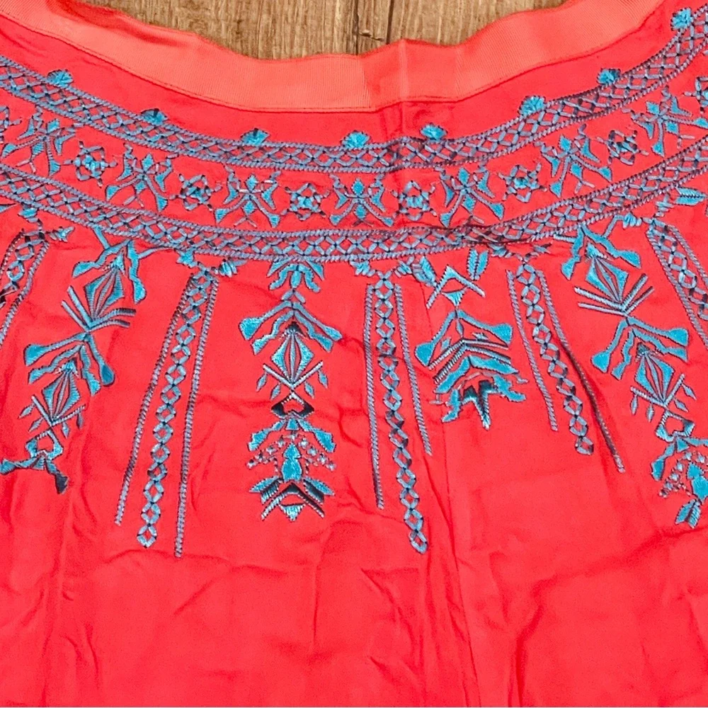 Elizabeth and James Women Size‎ 6 Maxi Skirt Embroidered Red Blue - Picture 3 of 7